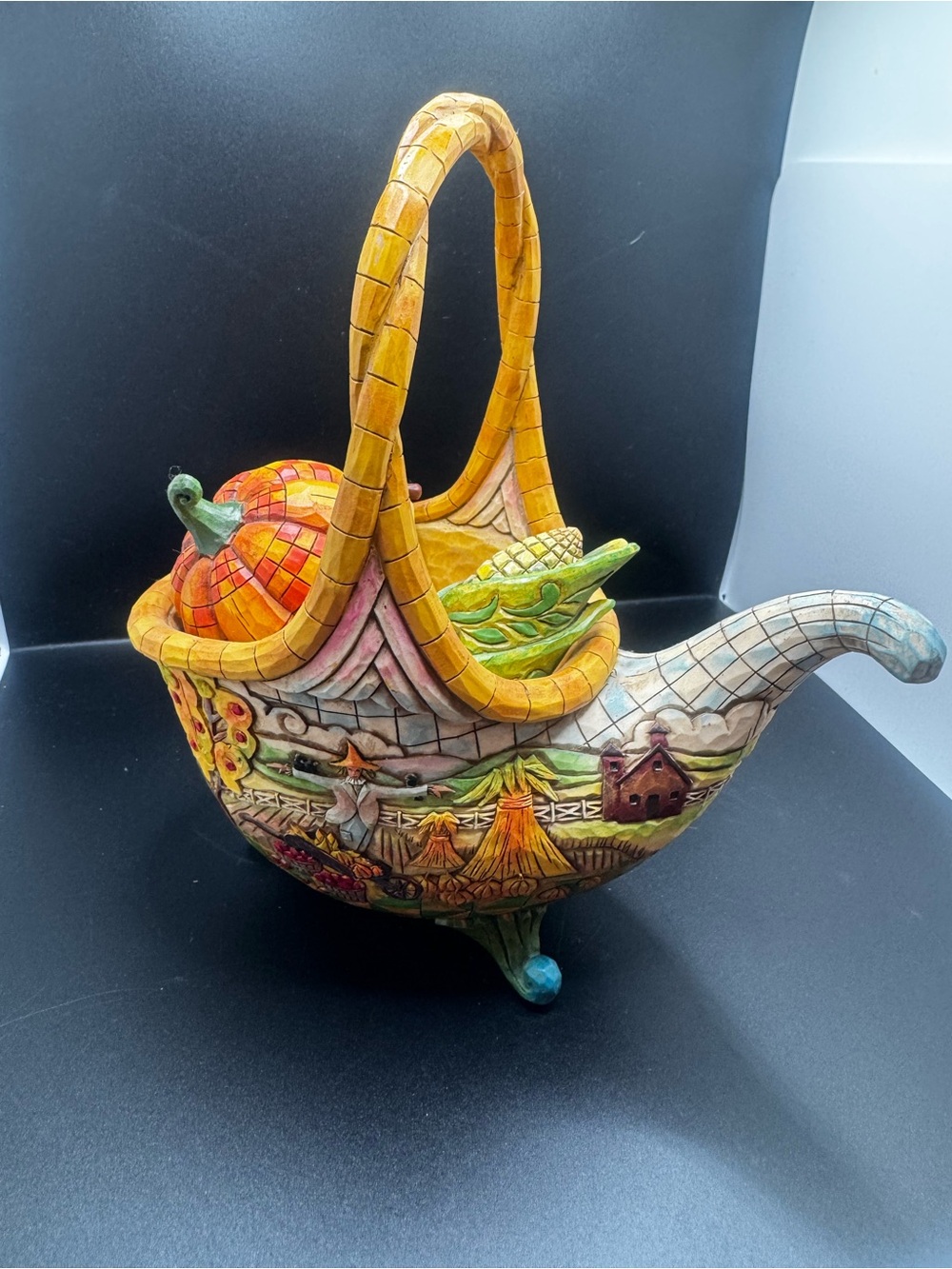 Heartwood Creek Jim Shore "Basket Of Plenty" Figurine 4009015 3 Fruits and Veg